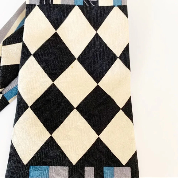 Enrico Coveri Vintage Silk‎ Tie Mod MCM Harlequin Men’s Jazz Piano New Orleans - Picture 4 of 8